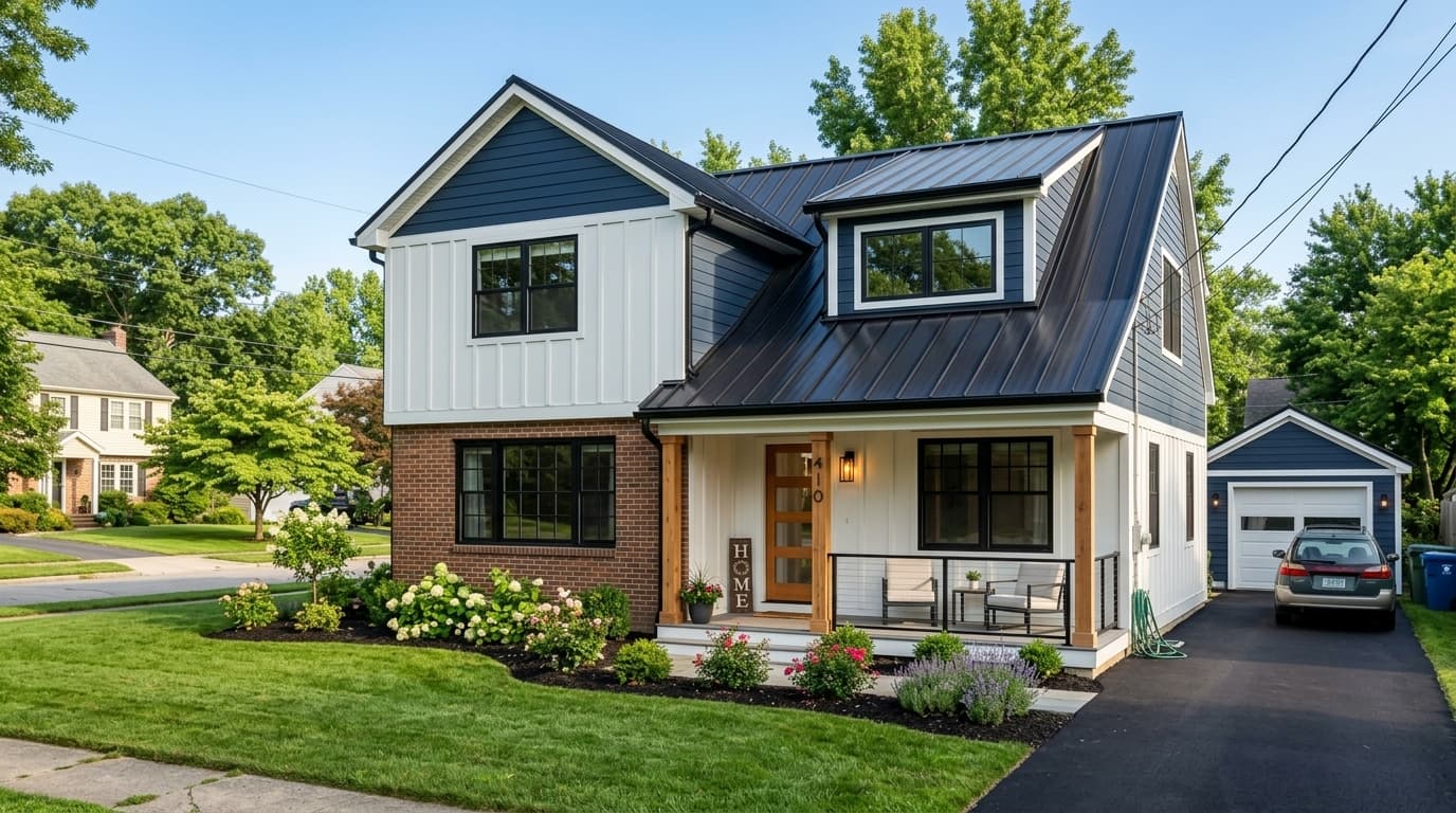 Renovated home after full exterior remodeling